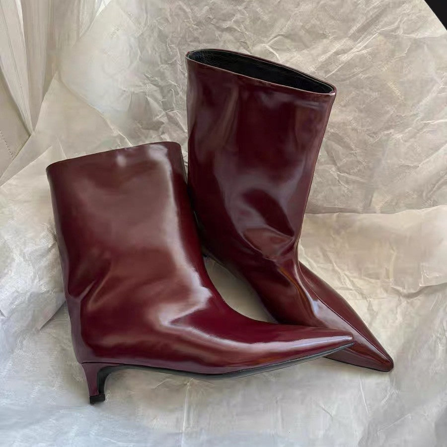 Minimalistische, leichte, luxuriöse, weite All-Match-Stiefel für Damen