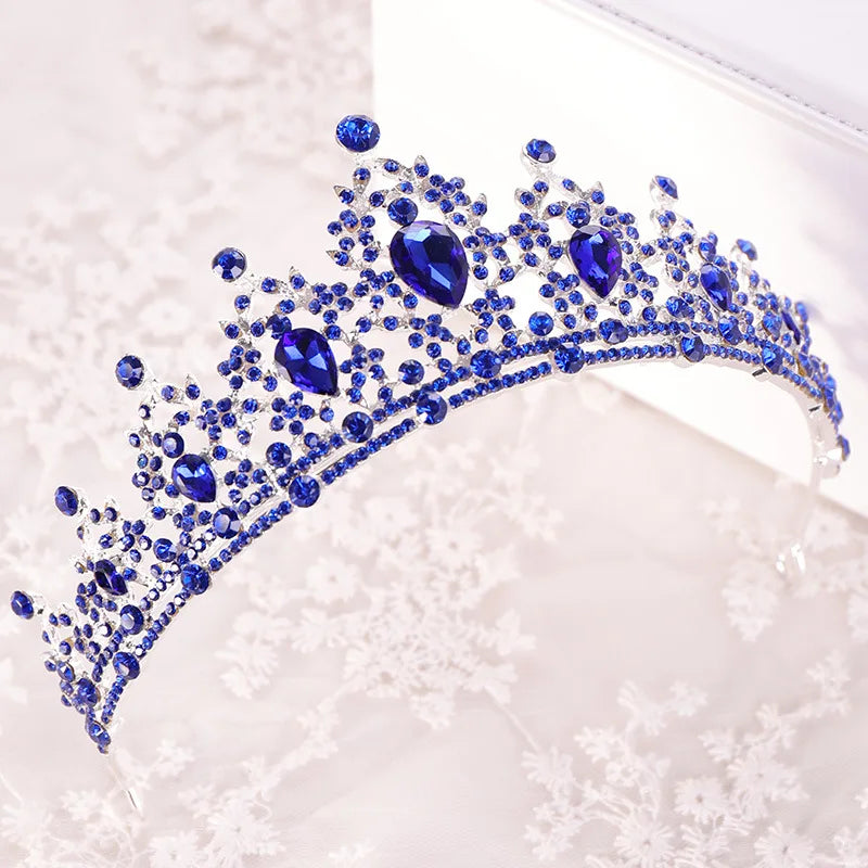 Barockes Braut-Diadem aus Champagner-Kristall in Gold
