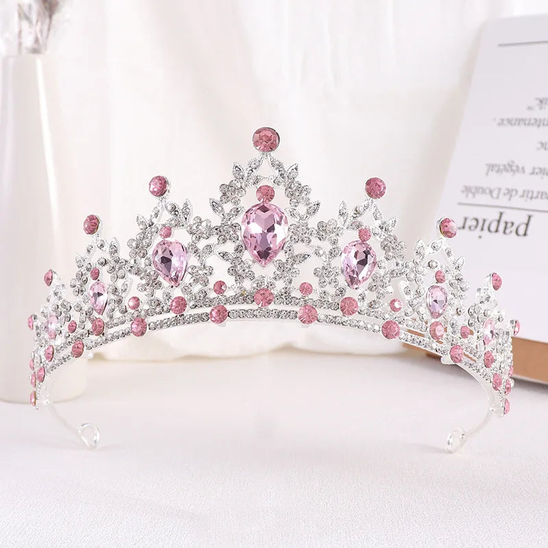 Barockes Braut-Diadem aus Champagner-Kristall in Gold