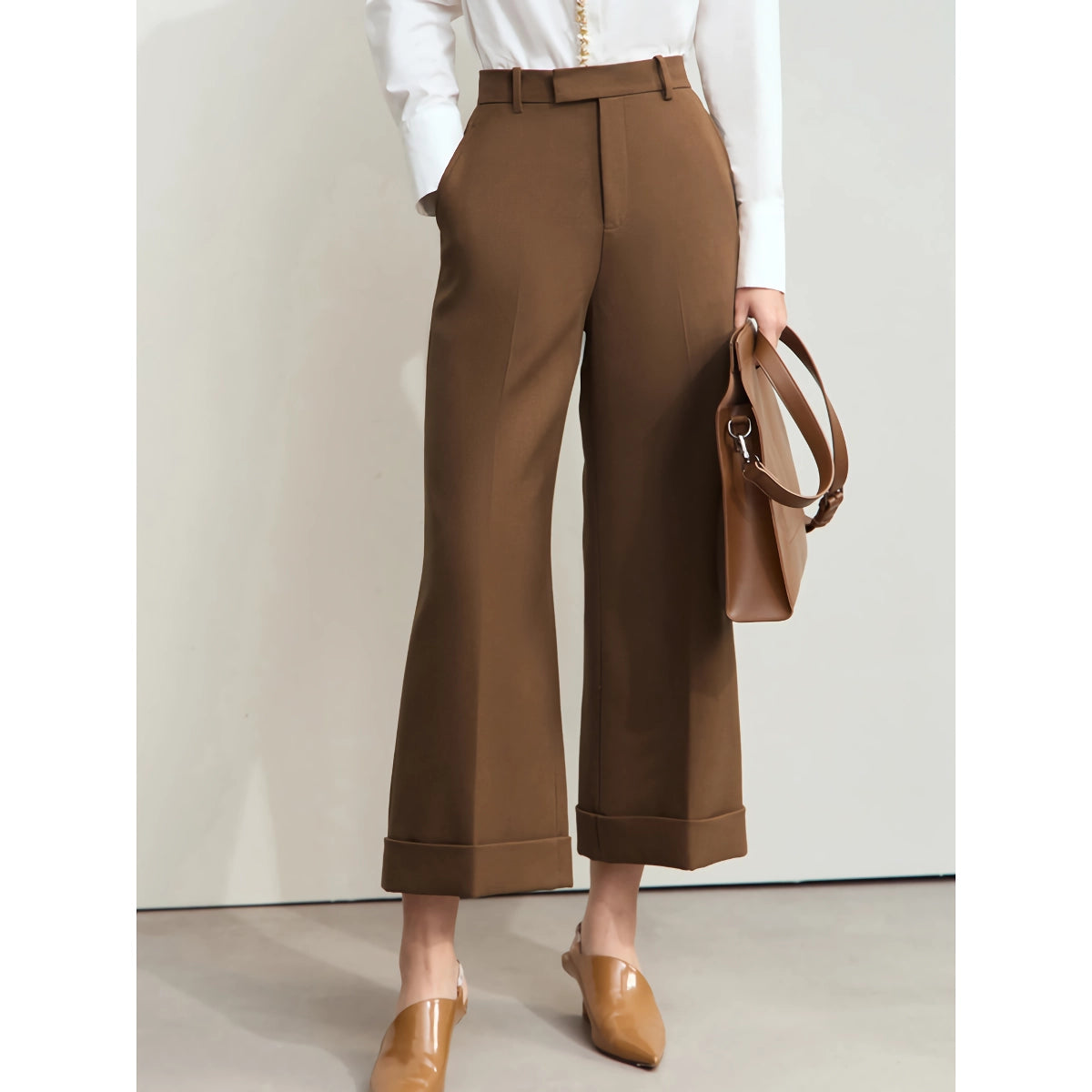 Pantalones holgados hasta los tobillos elegantes para mujer para el otoño: pantalones casuales para la oficina