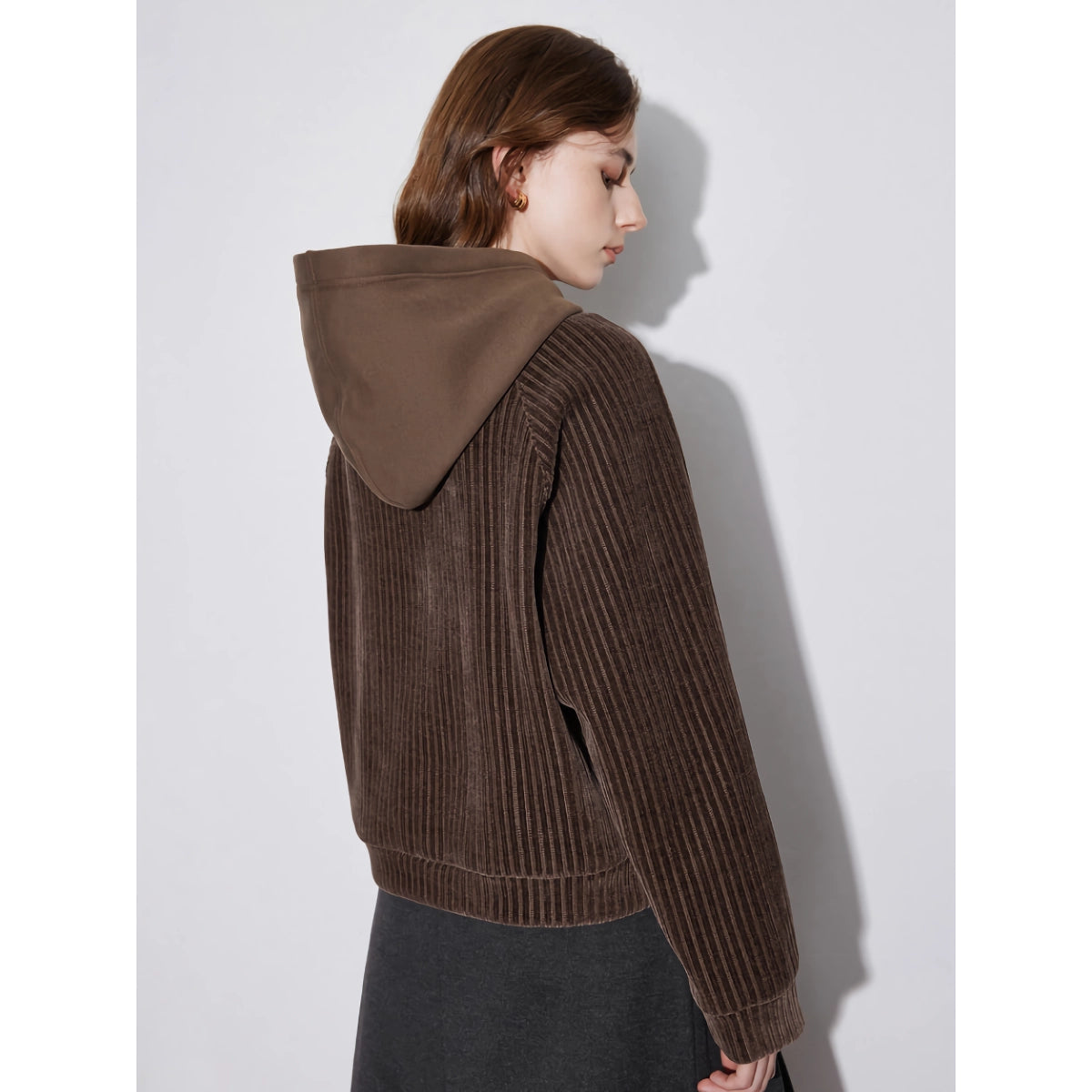 Damen-Kapuzenpullover aus Fleece mit Stickerei