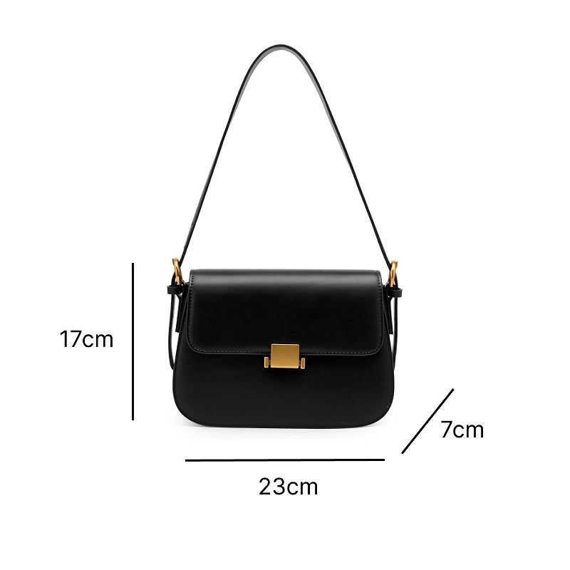 Bolso de hombro minimalista de piel auténtica