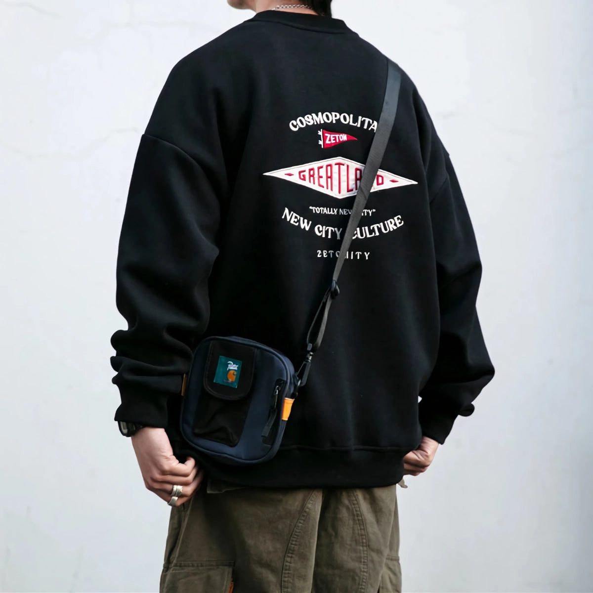 Hochwertiges Streetwear-Trend-Herren-Sweatshirt - Lässiger Pullover mit Buchstabenstickerei