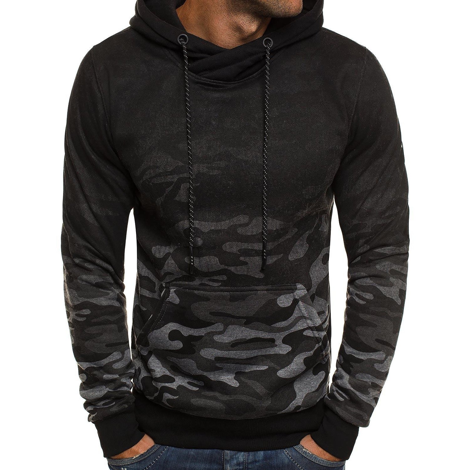 Camouflage gradient sweater