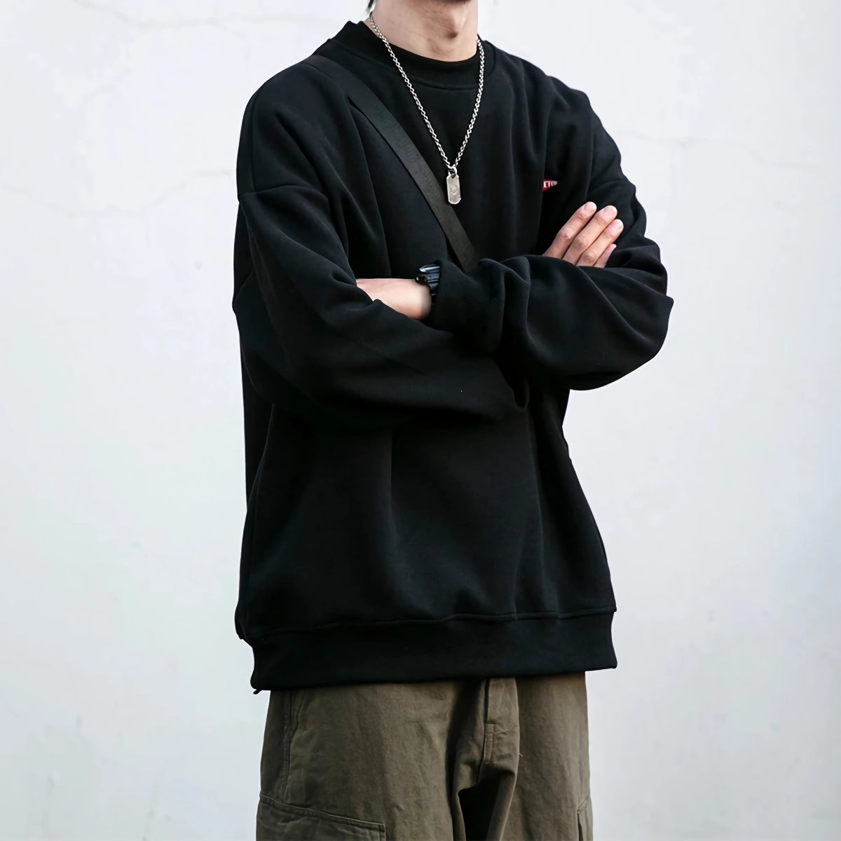 Hochwertiges Streetwear-Trend-Herren-Sweatshirt - Lässiger Pullover mit Buchstabenstickerei