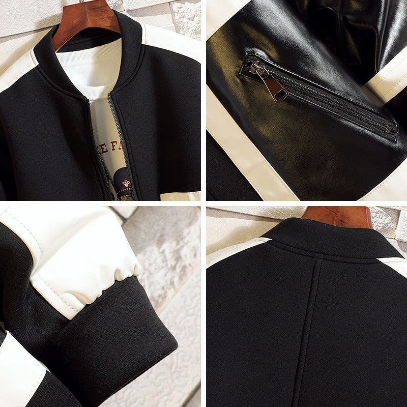 Cuello alto con costuras en la parte superior de la marea de cuero