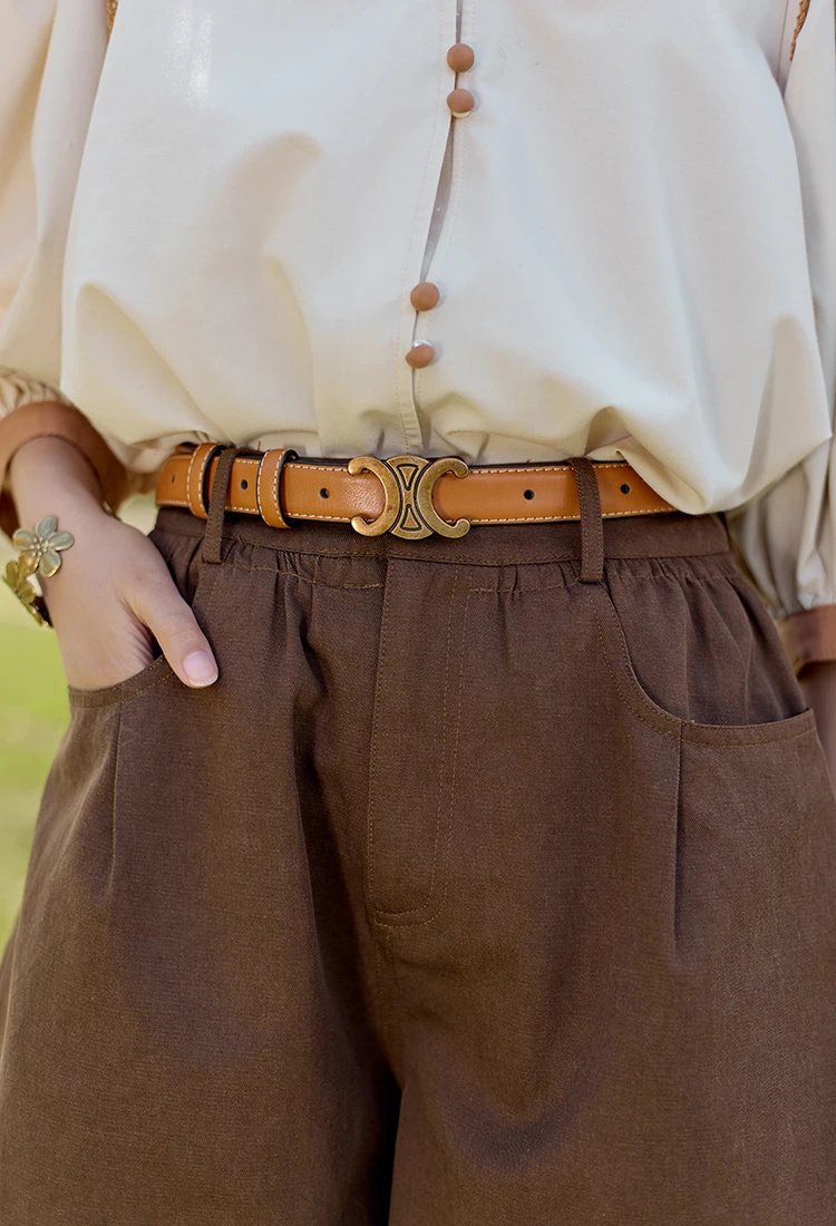 Pantalones cortos casuales holgados de cintura alta