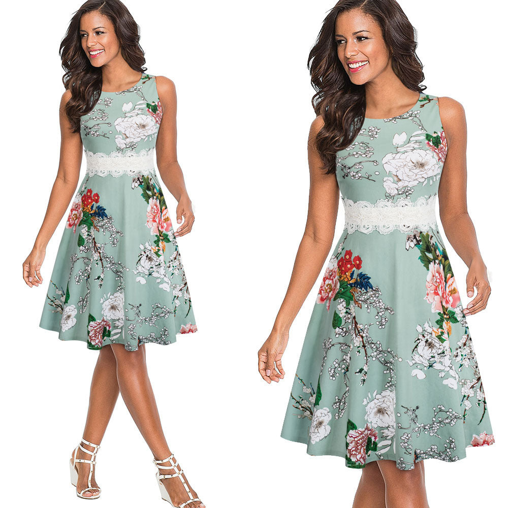 Vestido de encaje estilo europeo y americano