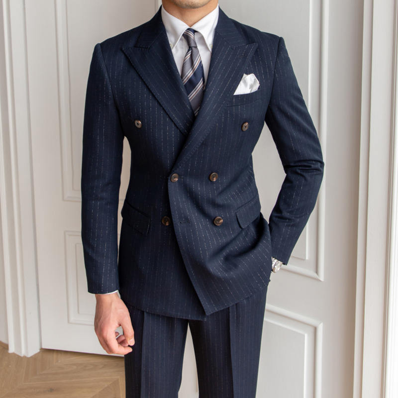 White Graffiti Double-Breasted 2 piece Men's Suit