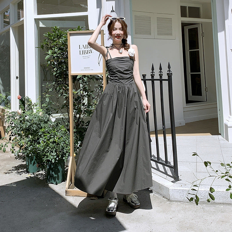 Vestido ajustado sin mangas con temperamento estilo francés de moda para jóvenes