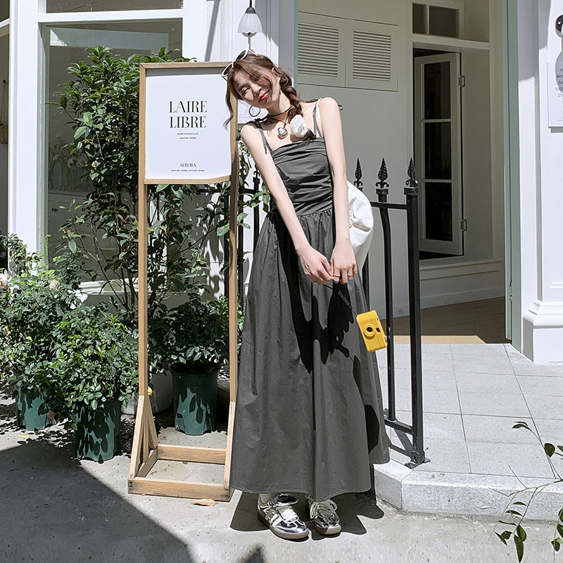 Vestido ajustado sin mangas con temperamento estilo francés de moda para jóvenes
