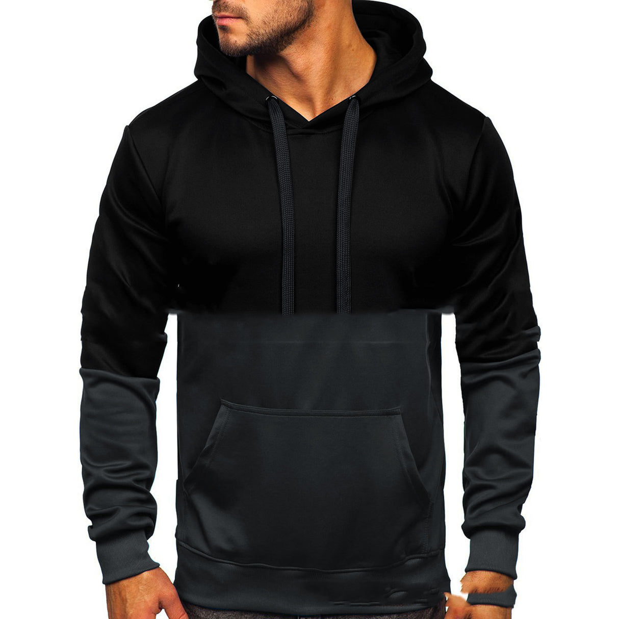 Color Block Hooded Couple Wear Sports Casual Sweater
