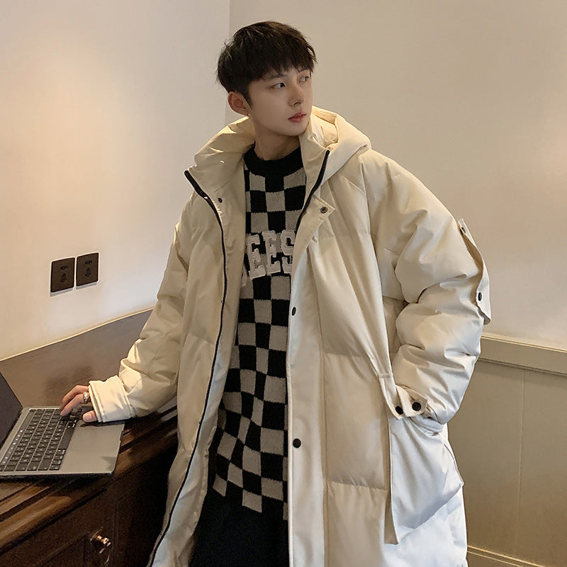 Mittellange dicke warme Winterjacke für Herren