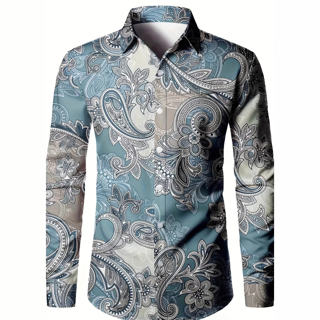 Camisa de hombre con impresión digital 3D estilo americano