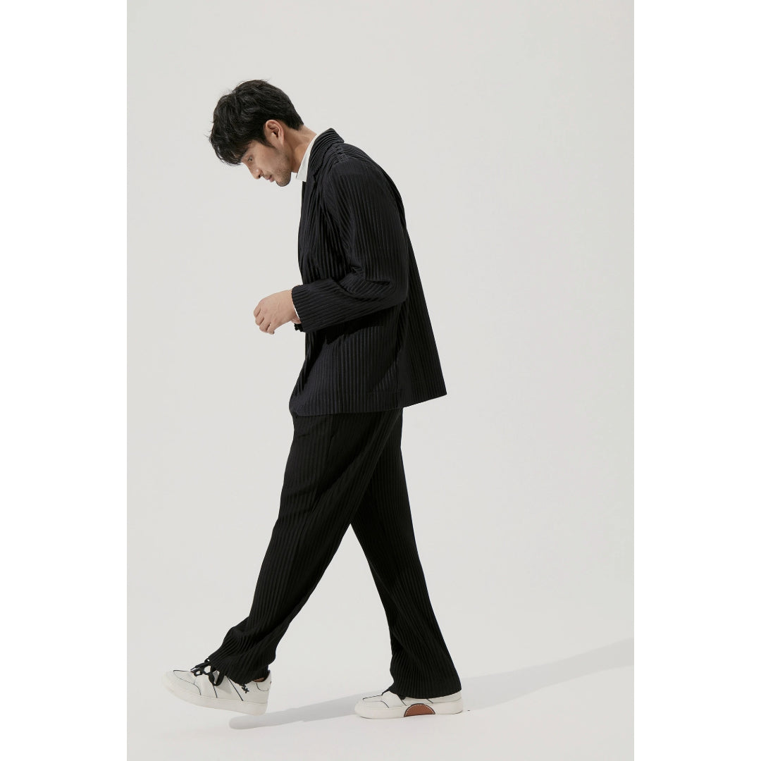 Blazer plisado de corte entallado para hombre