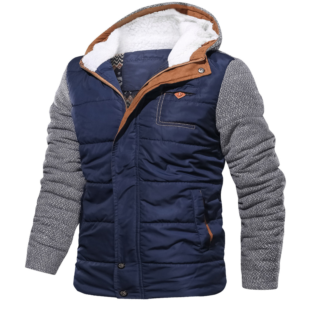 MOQ 200 Stück Gespleißte Herren-Baumwolljacke in Übergröße