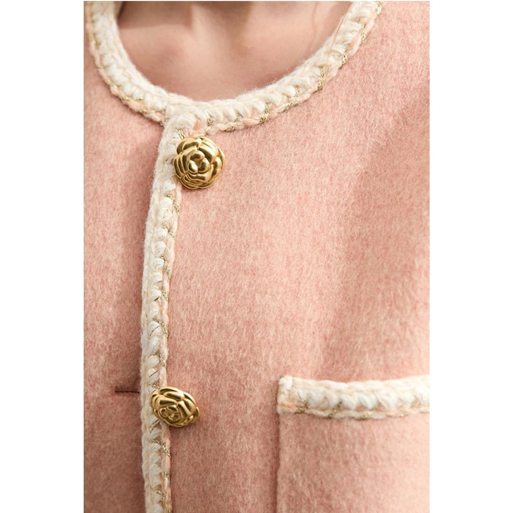 Abrigo minimalista de lana para otoño para mujer