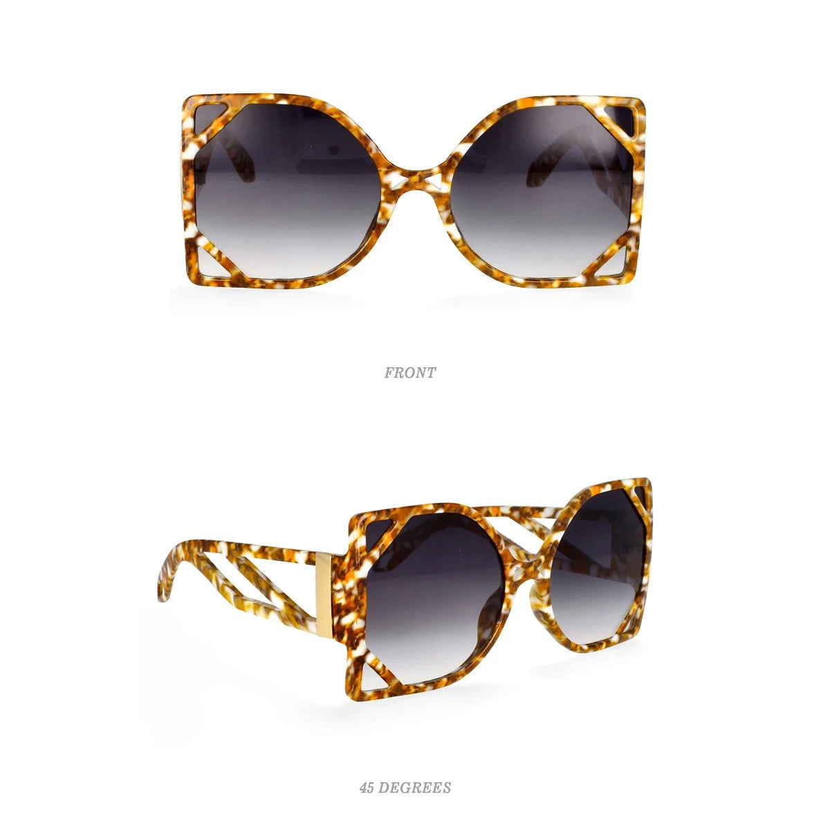 Oversized Square Luxury Sunglasses - Women's Vintage UV400 Shades