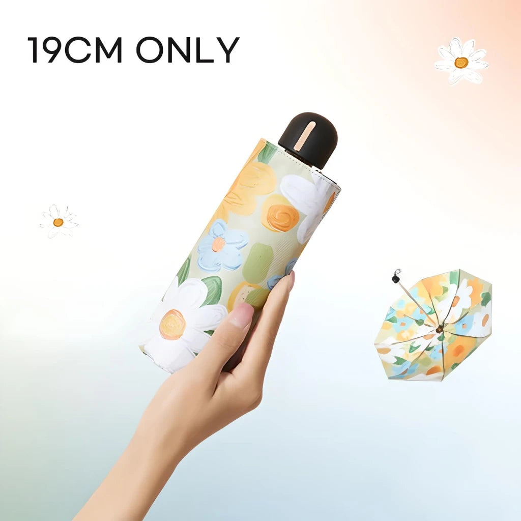 Flower Pocket Mini-Telefonschirm – Süßer faltbarer Sonnen- und Regenschirm