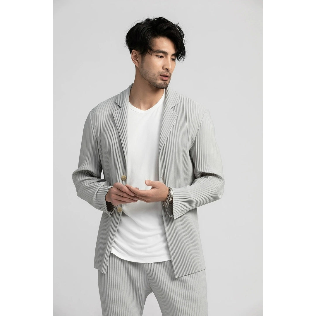 Blazer plisado de corte entallado para hombre