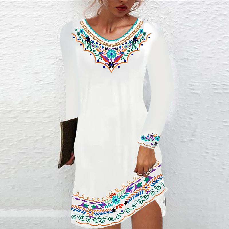Vestido estampado de otoño e invierno para mujer