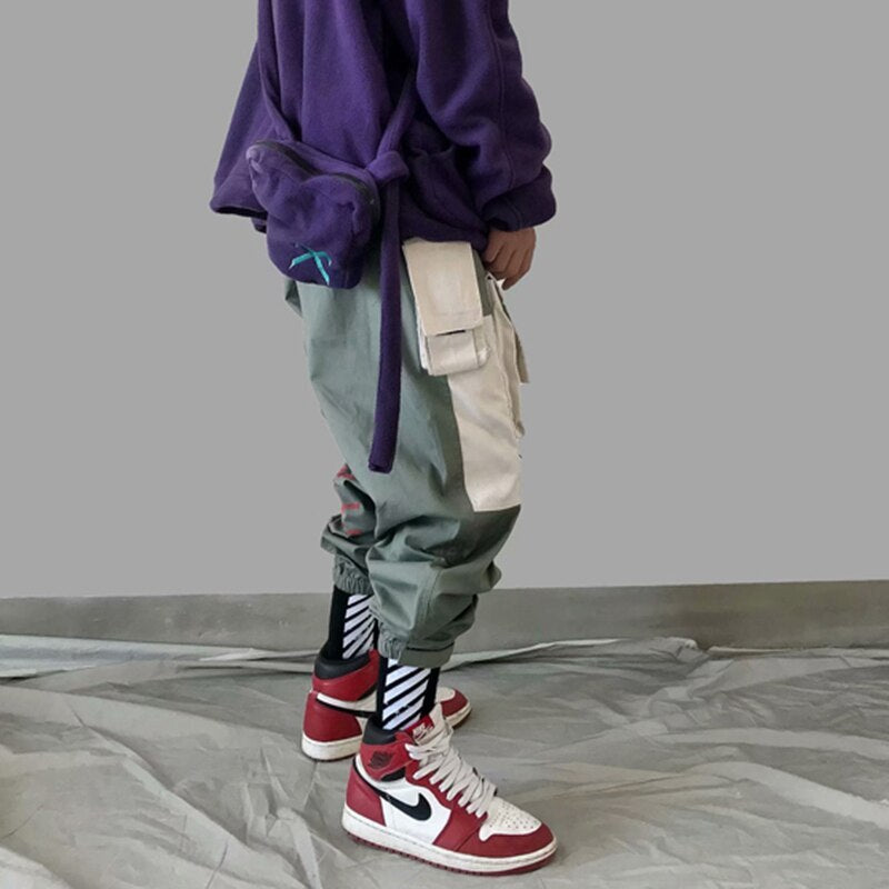 Neue männer Japanischen lose version von overalls mode für männer große größe nähte casual strahl hosen