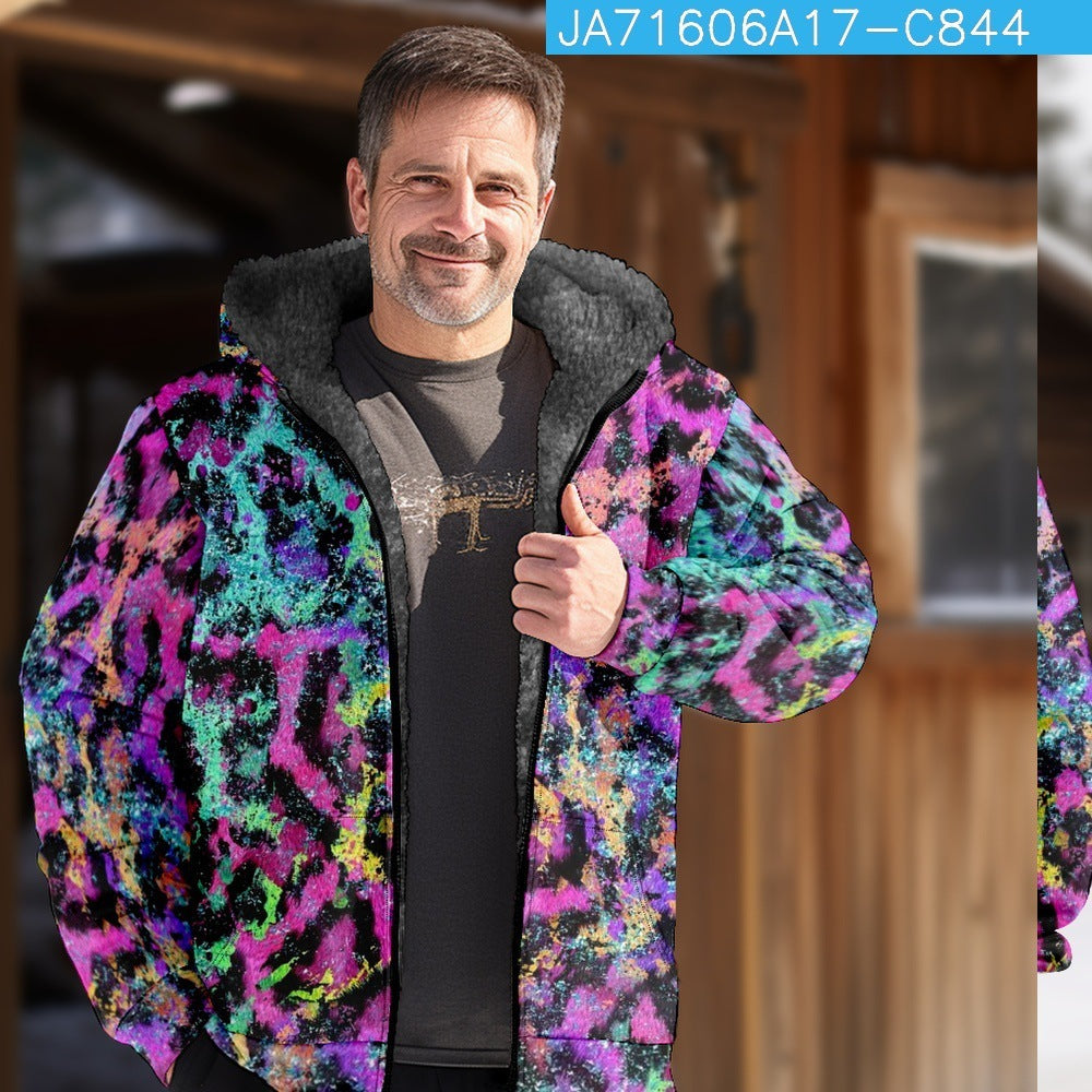 Fleecegefütterte, verdickte Winterkleidung, baumwollgefütterte Manteljacke