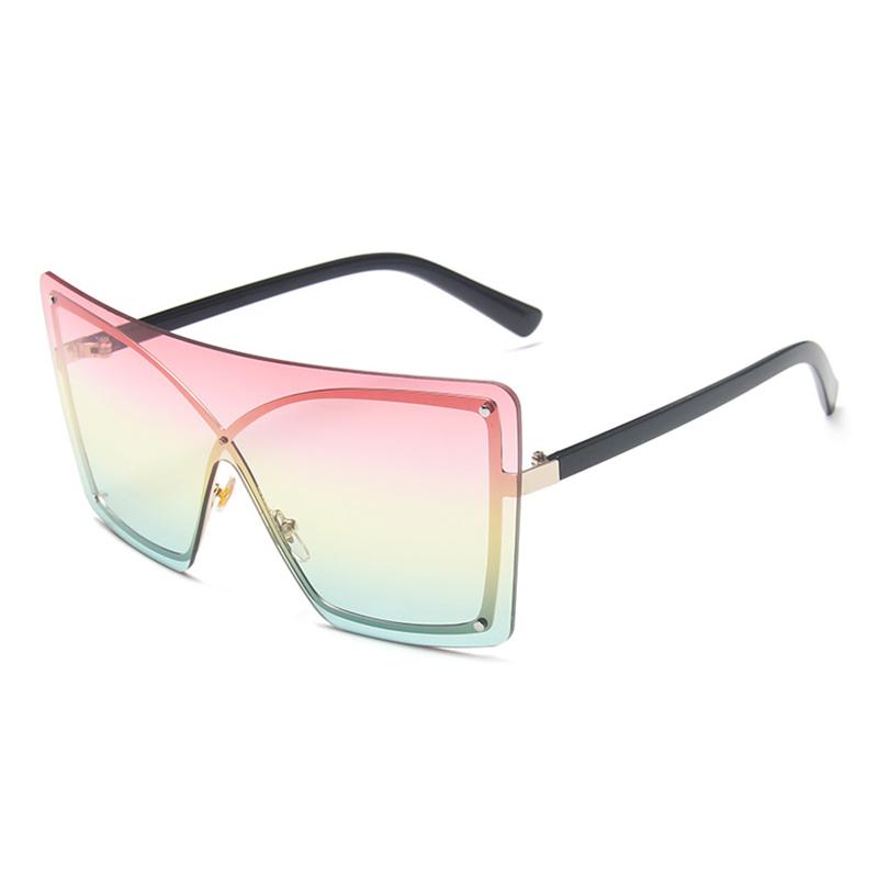 Gafas de sol de moda de gran tamaño con parte superior plana
