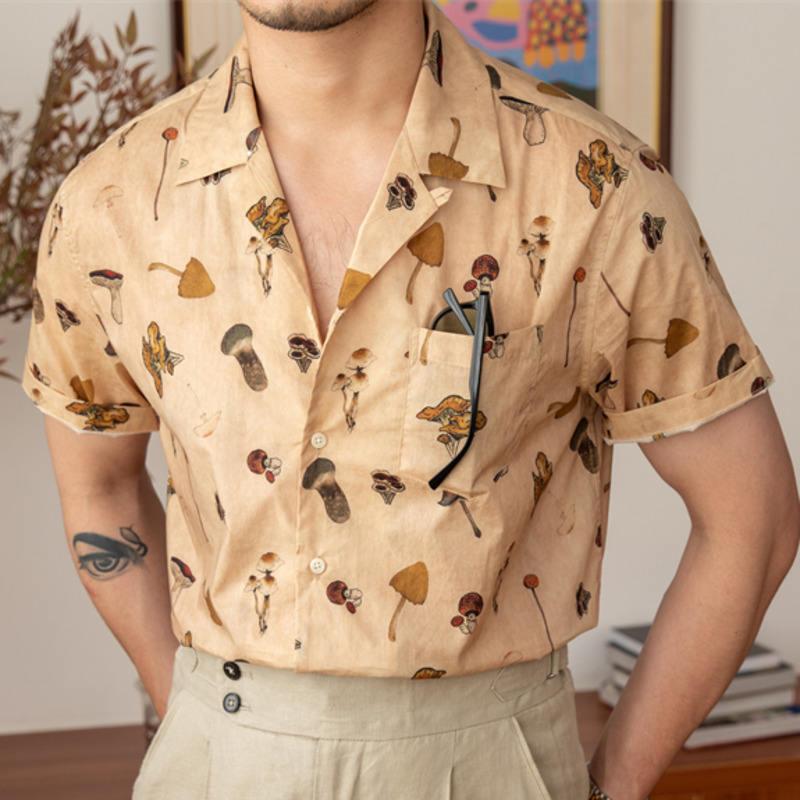 Camisa vintage de manga corta
