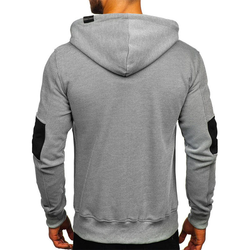 Men's Hooded Stitching Sweater Cardigan Jacket