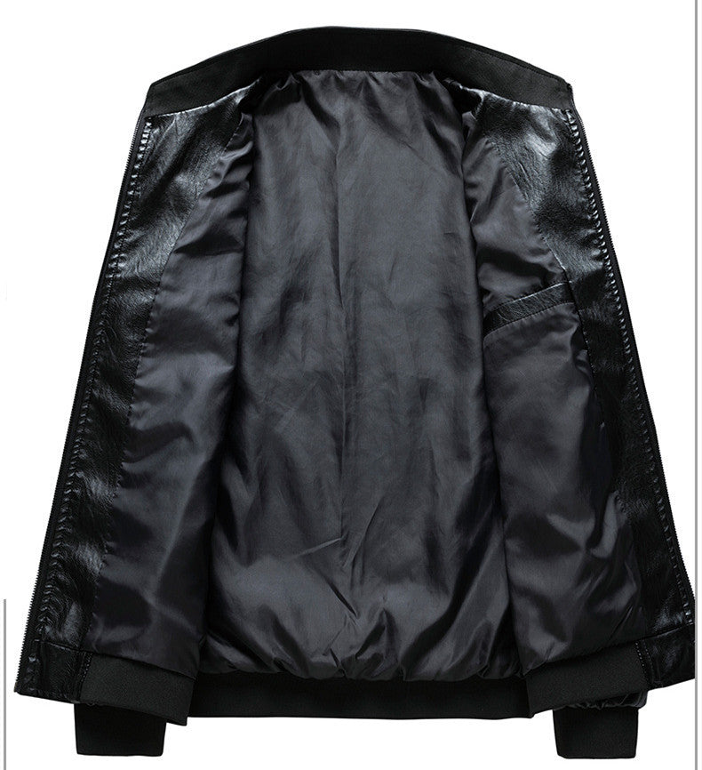 Chaqueta de cuero informal de cuello alto para primavera y otoño
