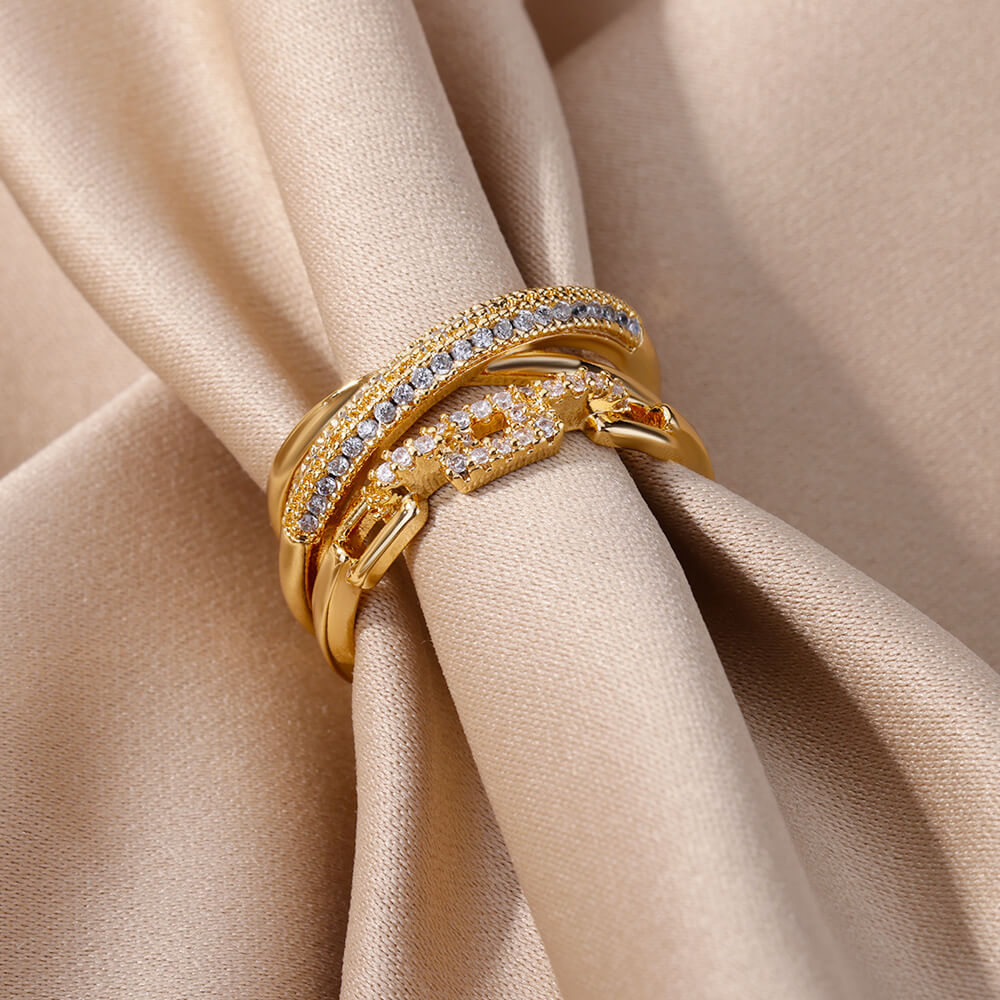 Edelstahlring mit Zirkonia für Damen