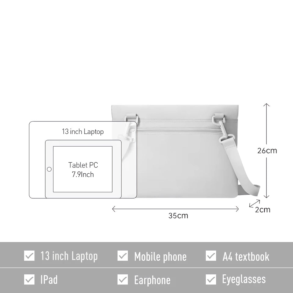 Bolso bandolera unisex: bolso de hombro informal y bolso de viaje para portátil de 13 pulgadas