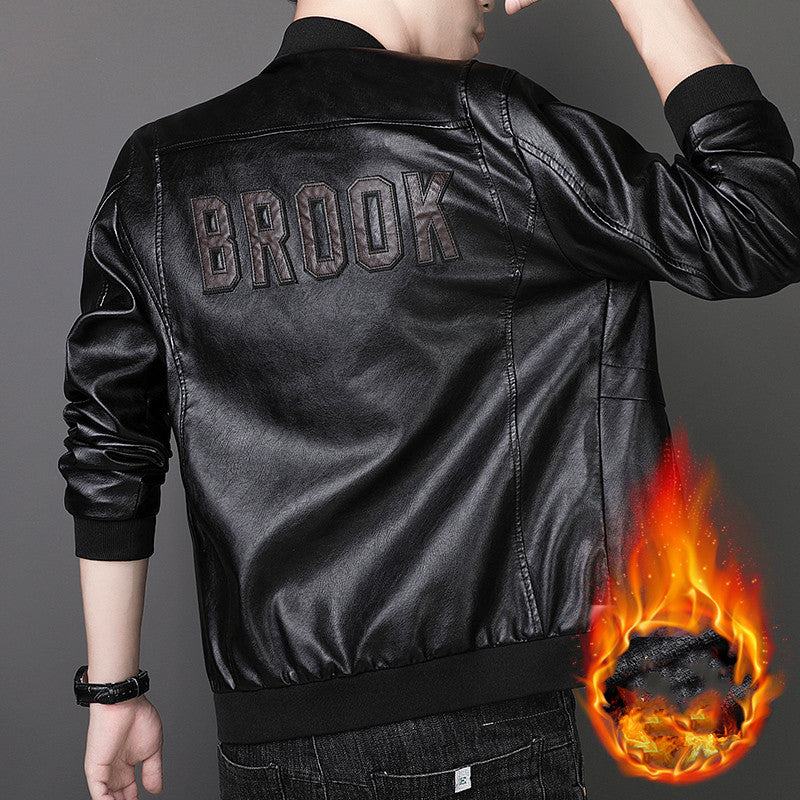 Chaqueta de cuero de imitación de la marca Tide, ropa informal de talla grande para hombre