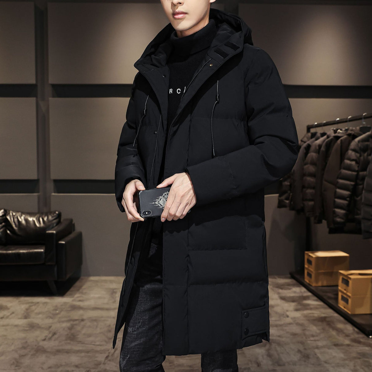 Ropa de trabajo gruesa y elegante, abrigo de algodón, ropa de invierno, plumón para hombre