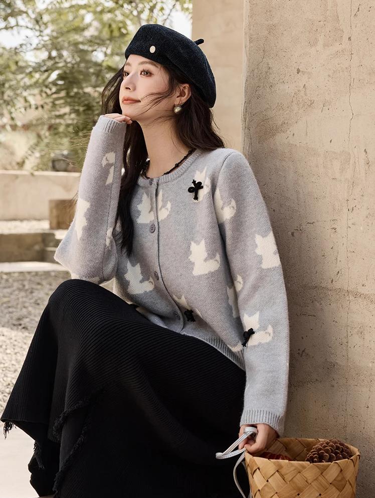 O-Ausschnitt Strickpullover für Damen