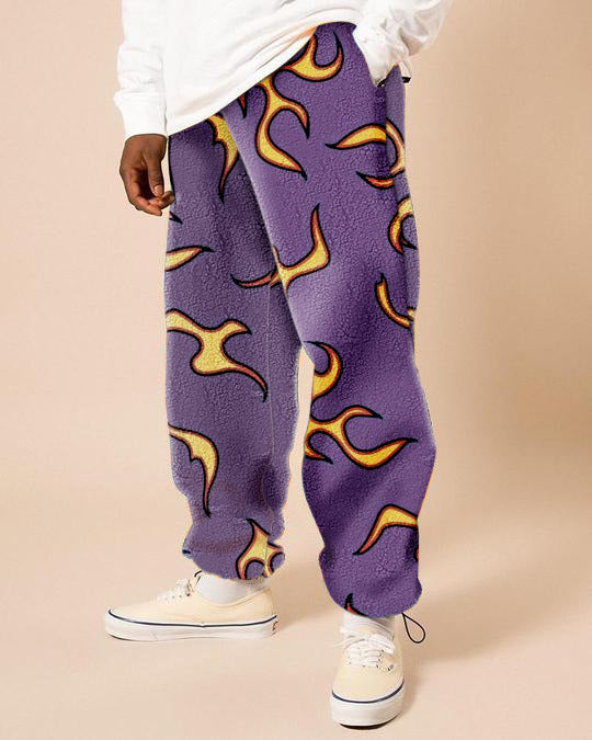 Hose Loose Mid-Waist Printed Fall für Herren