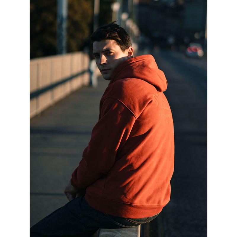 Übergroßer Hoodie aus kohlenstoffbeschichtetem Stoff, 400 g/m²