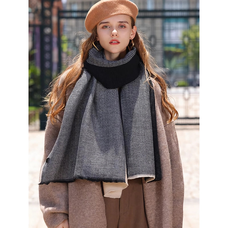 Strickschal, eleganter, einfarbiger Pashmina-Wickelschal