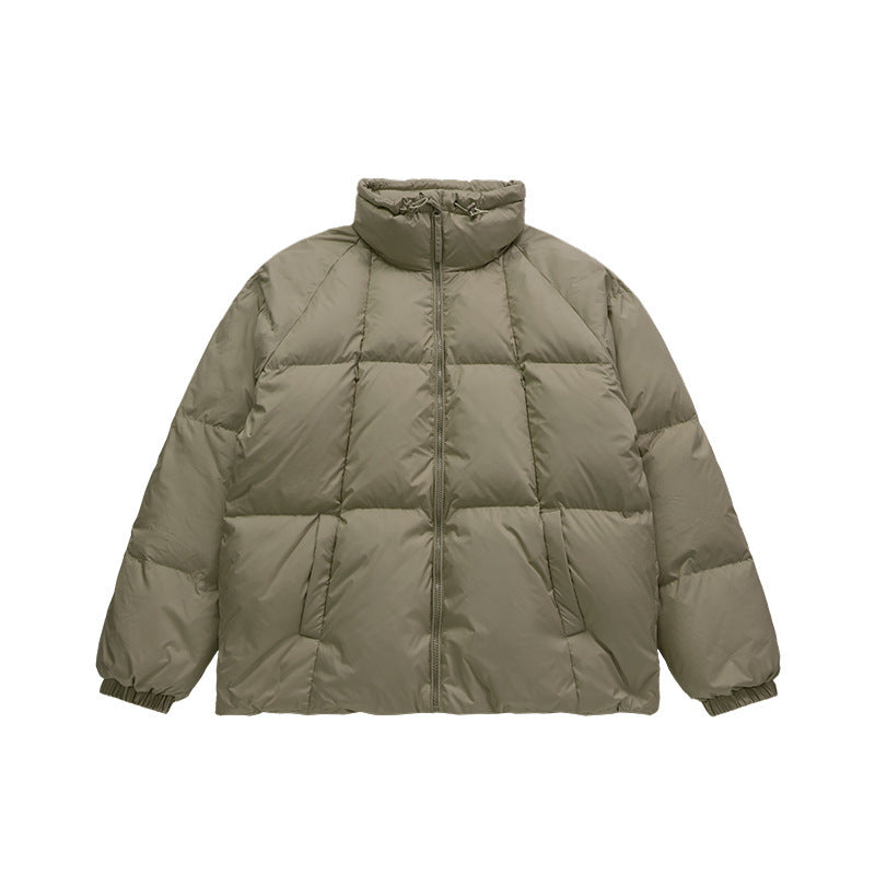 Chaqueta de plumón con cuello alto de color liso para hombre de moda