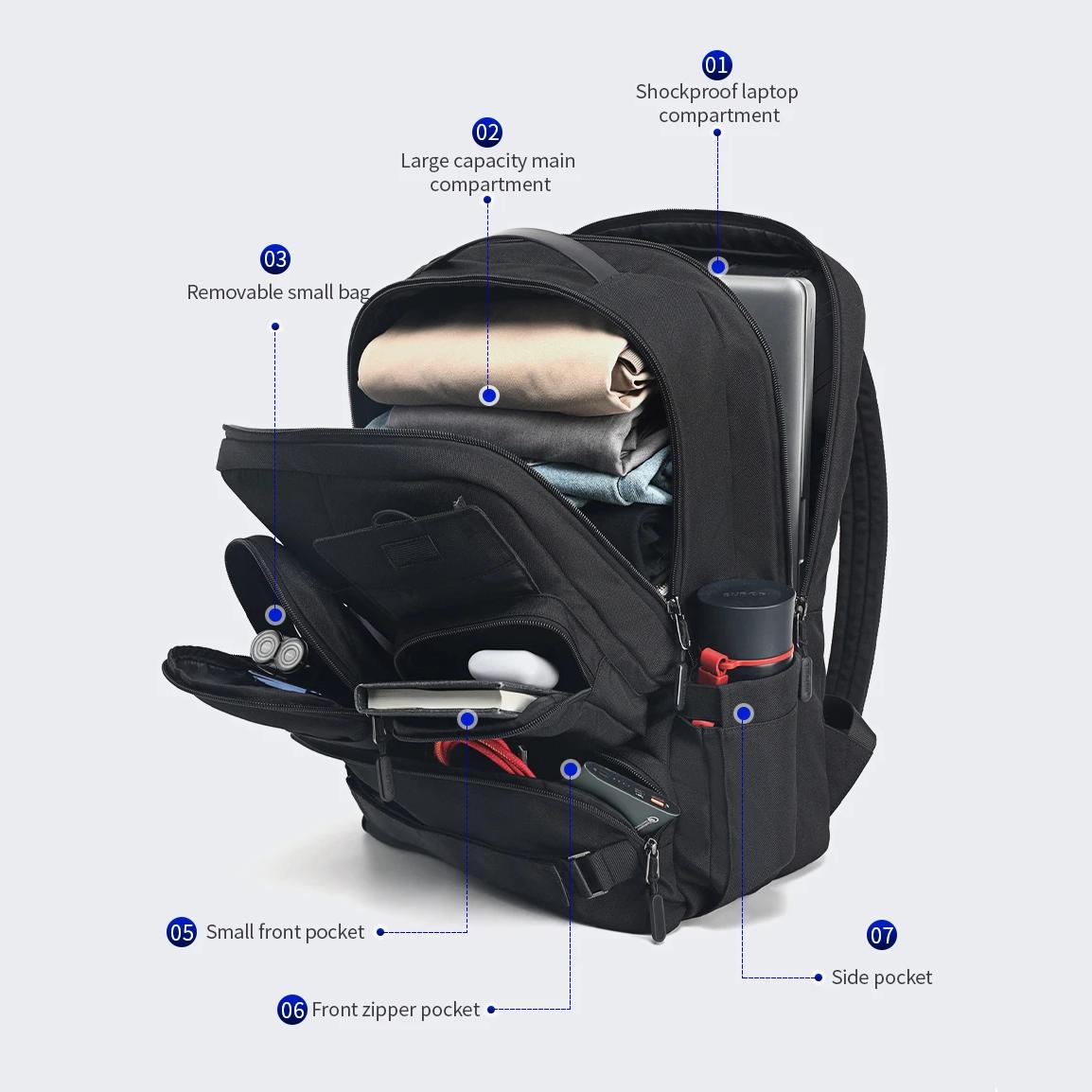 Wasserdichter taktischer 17,3" Laptop-Rucksack