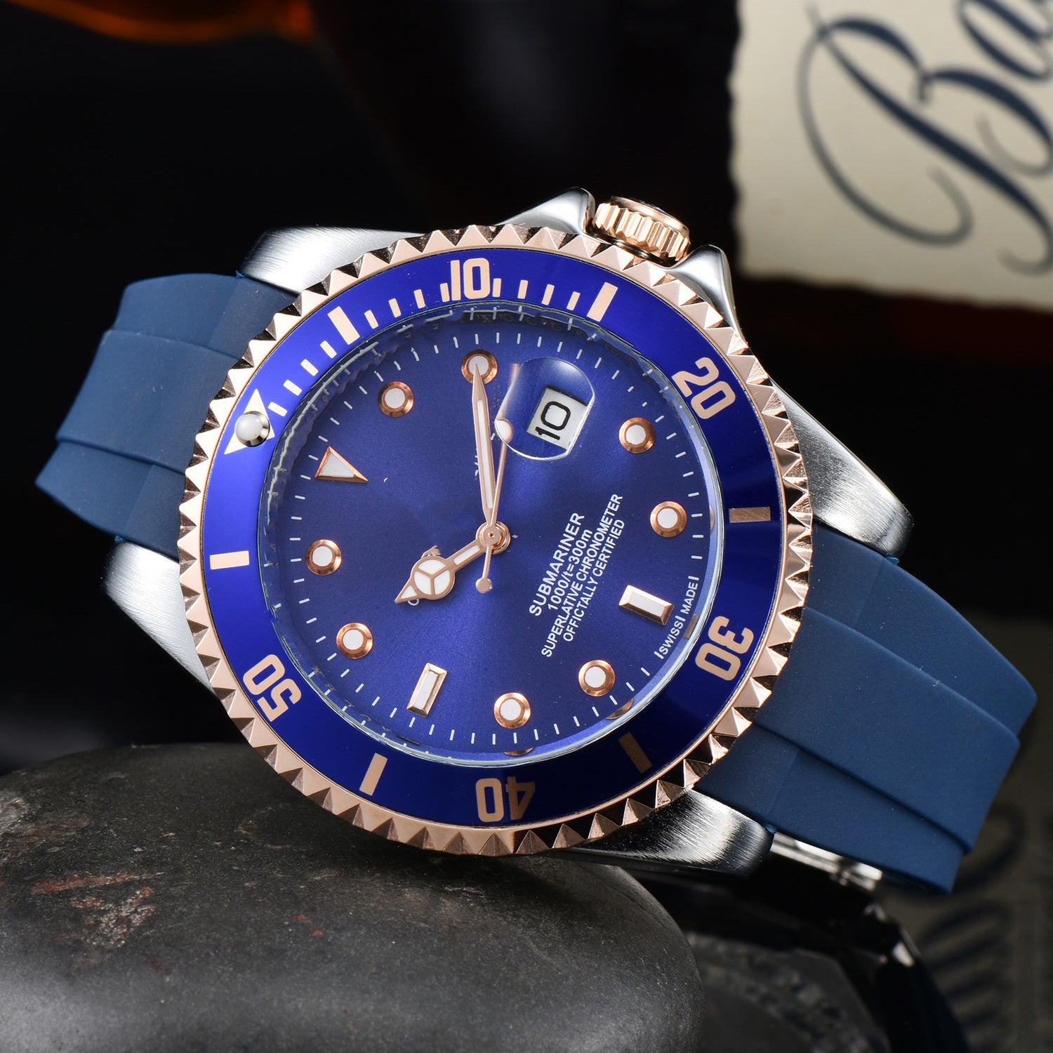 Men's Silicone Band Quartz Calendar Watch - Dazpy