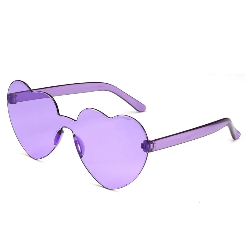 Gafas de sol polarizadas sin montura en forma de corazón para niñas