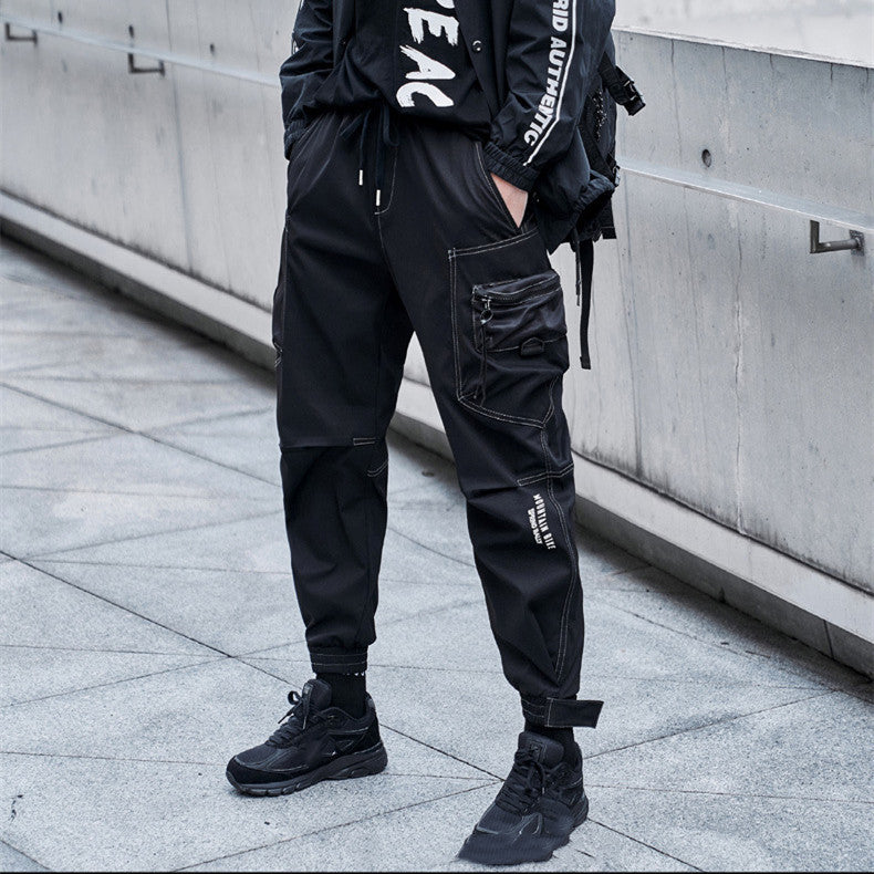 Pantalones casuales holgados de calle de lana gruesa para hombre
