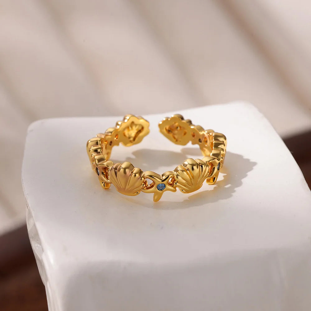 Anillo de tortuga con circonita cúbica