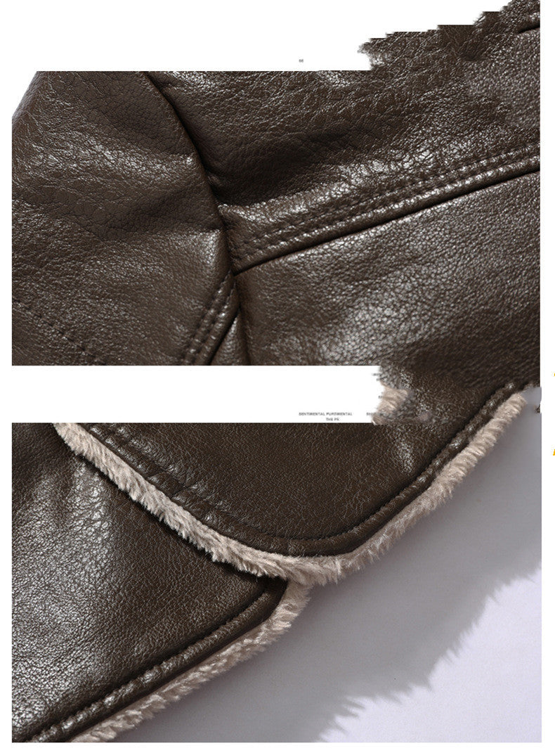 Traje de solapa grande de felpa Chaqueta de felpa de piel para hombre