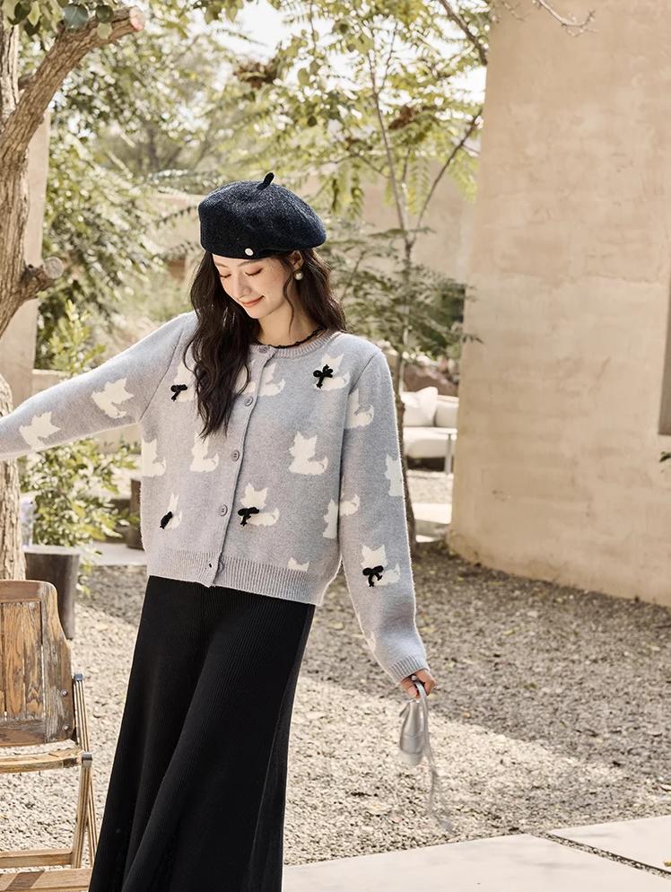 O-Ausschnitt Strickpullover für Damen