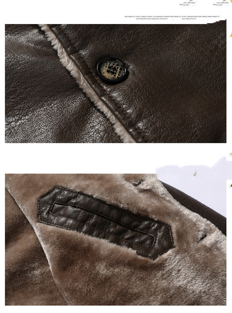Traje de solapa grande de felpa Chaqueta de felpa de piel para hombre