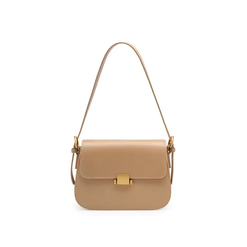 Bolso de hombro minimalista de piel auténtica
