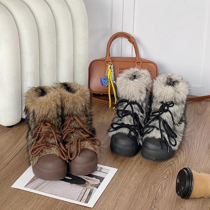 Northern Snow Boots Damen Plateau Rutschfeste Warme Baumwollschuhe